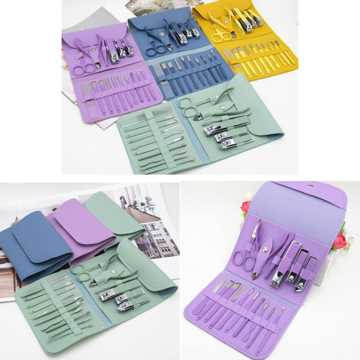 Estuche Set Manicure Pedicure Kit Cortauñas X16 Piezas