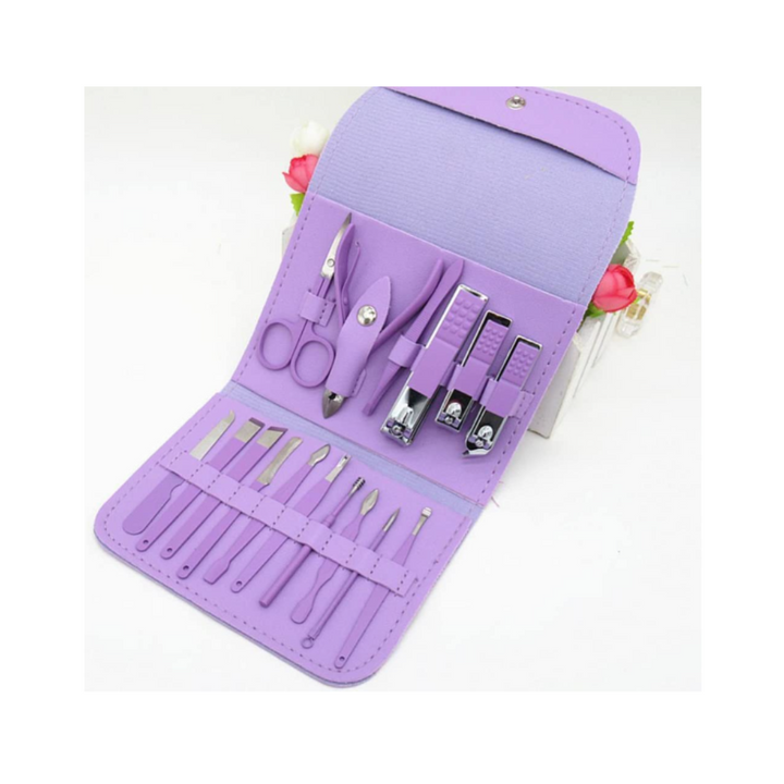 Estuche Set Manicure Pedicure Kit Cortauñas X16 Piezas